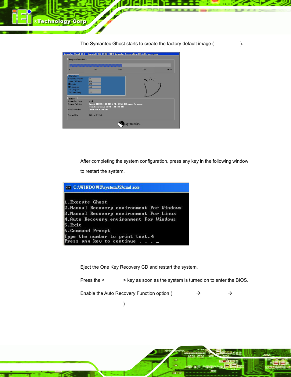 Figure b-27: image creation complete, Figure b-28: press any key to continue | IEI Integration PPC-51xxA-H61 User Manual | Page 161 / 193