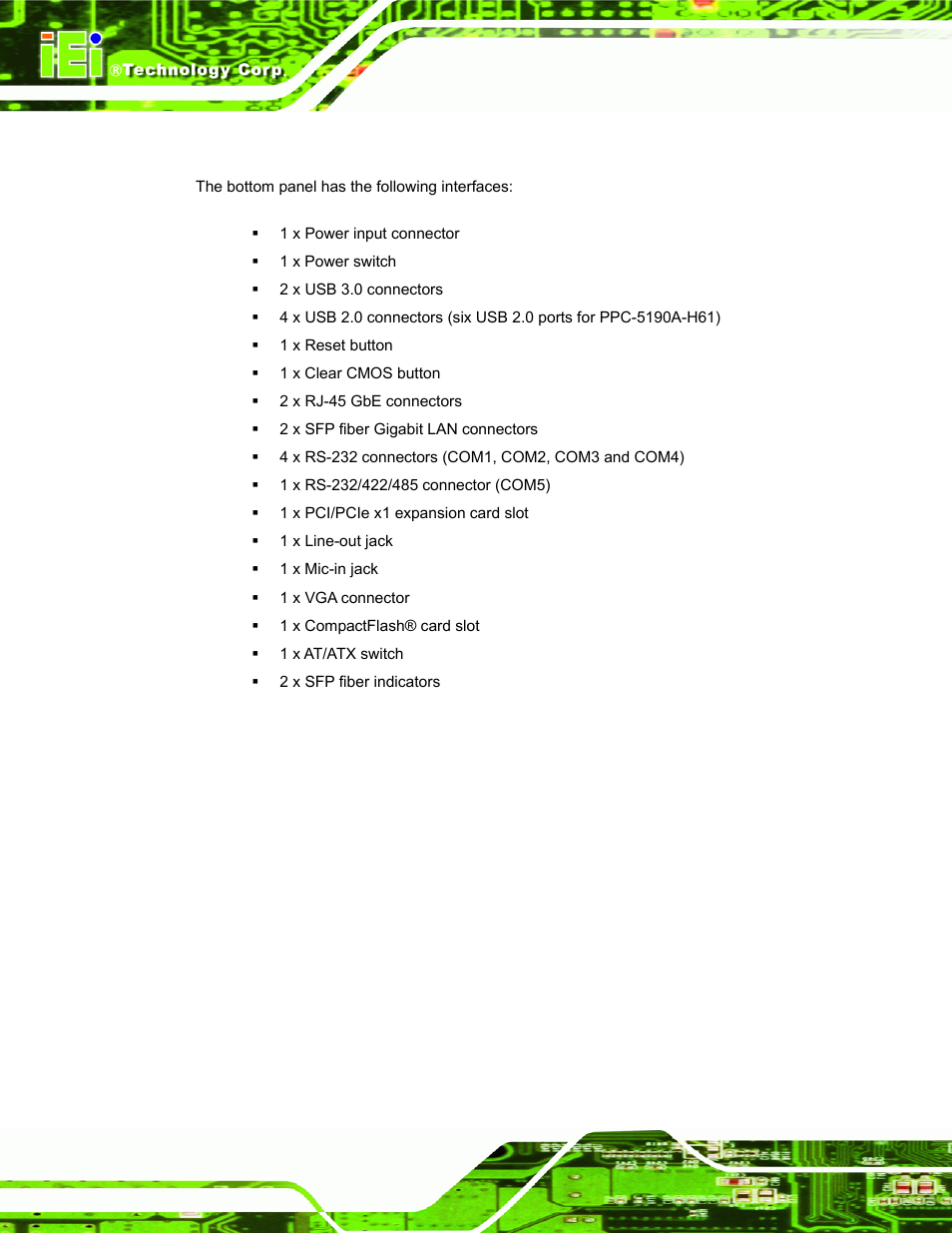 4 bottom panel | IEI Integration PPC-51xxA-H61 User Manual | Page 21 / 193