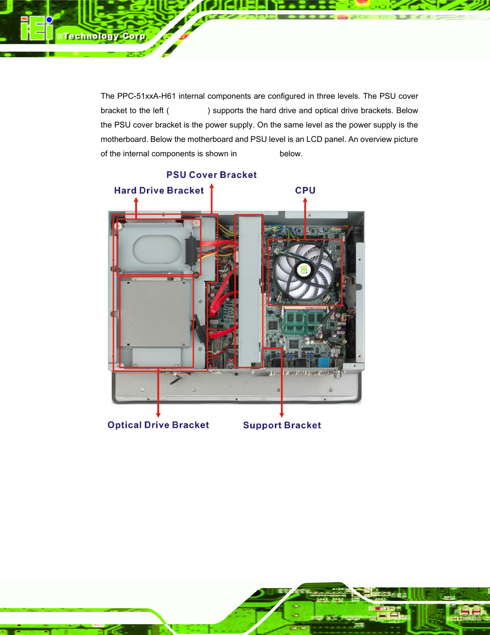 5 internal overview, Nternal, Verview | Figure 1-9: internal components | IEI Integration PPC-51xxA-H61 User Manual | Page 25 / 193