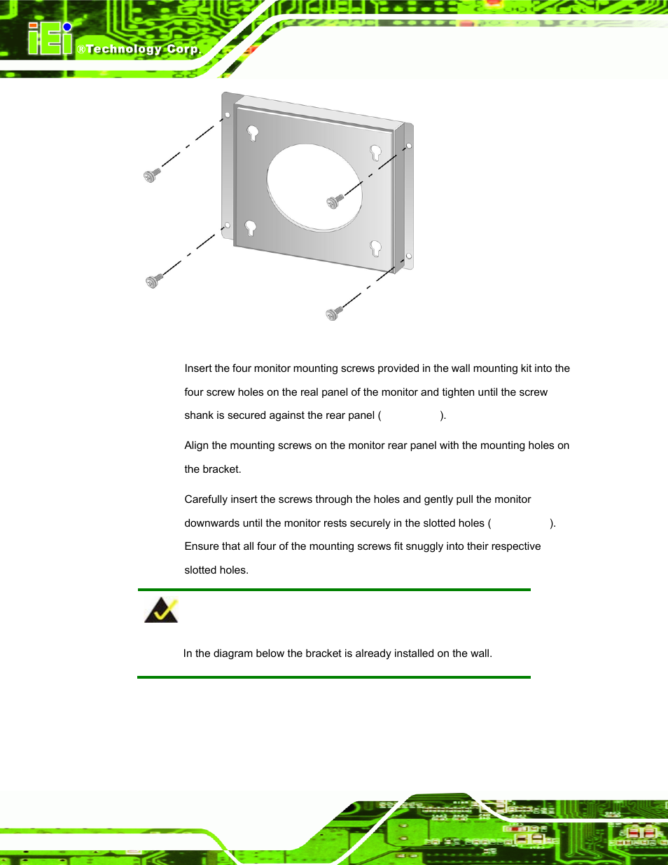 Figure 3-22: wall-mounting bracket | IEI Integration PPC-51xxA-H61 User Manual | Page 59 / 193