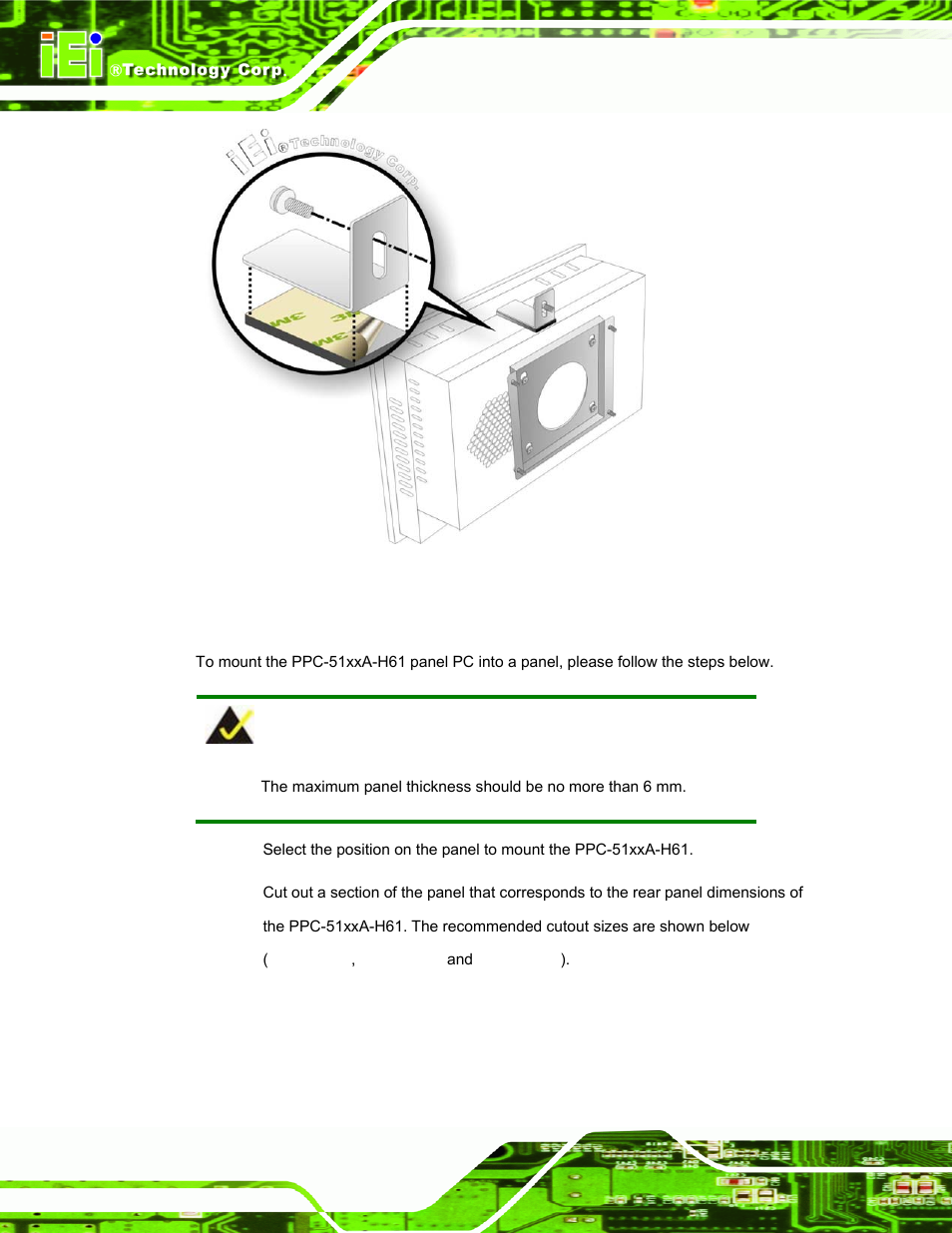 2 panel mounting, Figure 3-24: secure the chassis | IEI Integration PPC-51xxA-H61 User Manual | Page 61 / 193