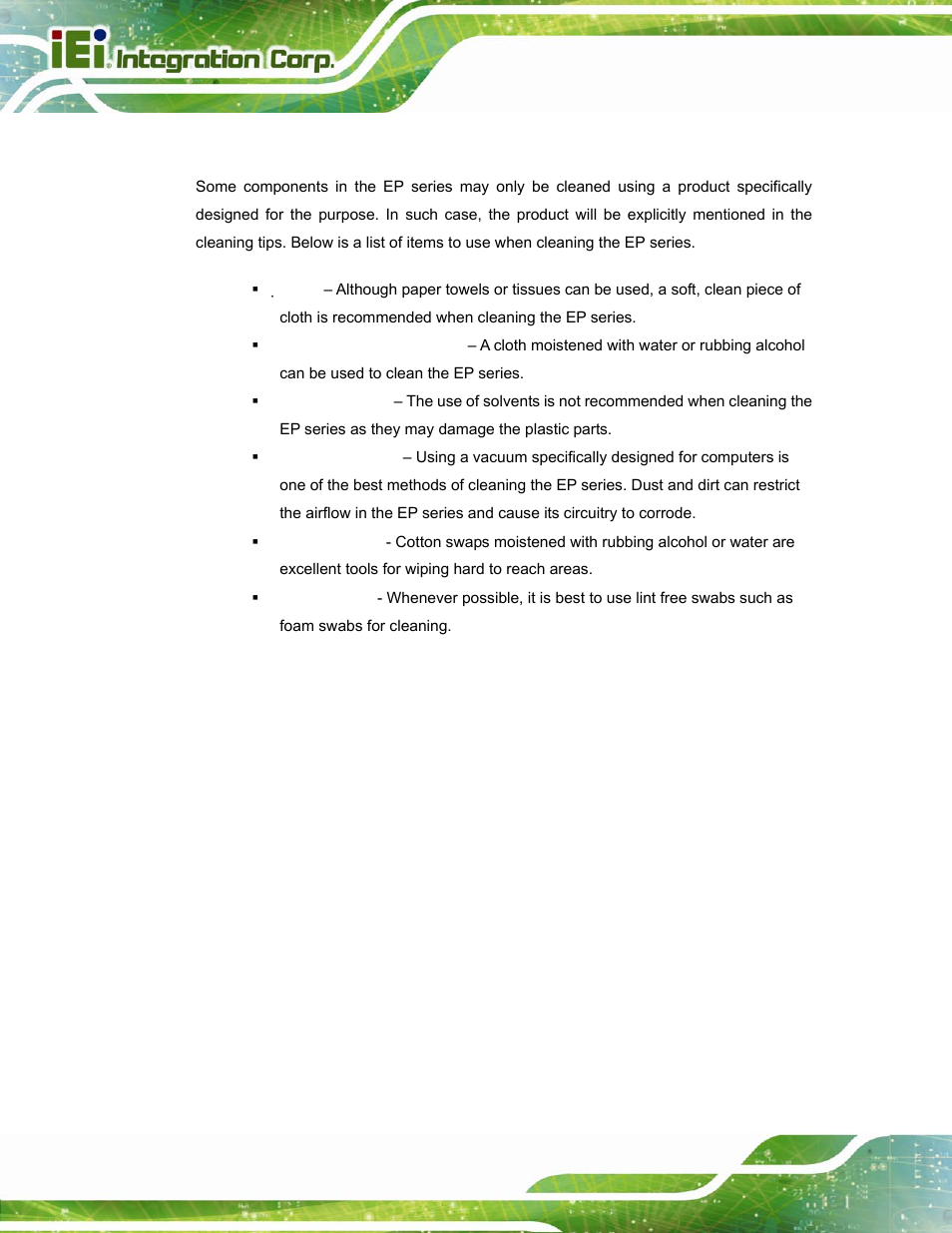 C.2.2 cleaning tools | IEI Integration PPC-5152-D525 v2.10 User Manual | Page 178 / 185