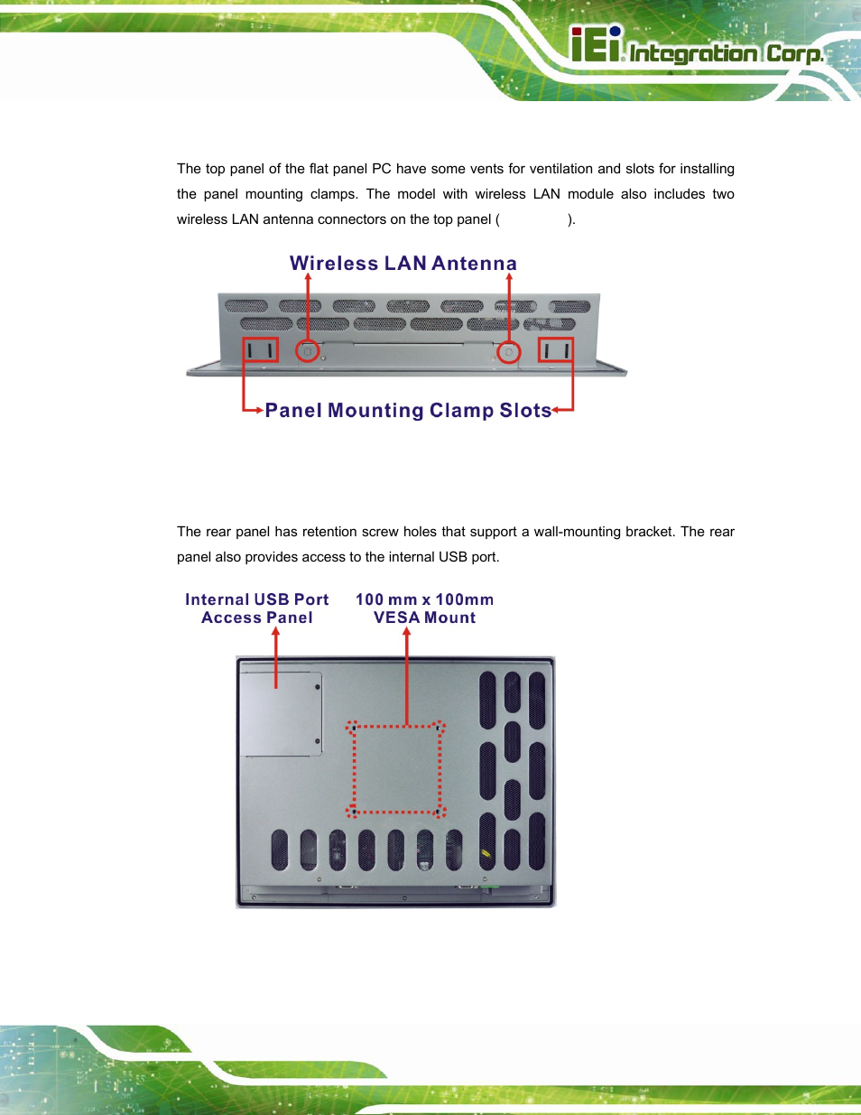 4 top panel, 5 rear panel | IEI Integration PPC-5152-D525 v2.10 User Manual | Page 23 / 185