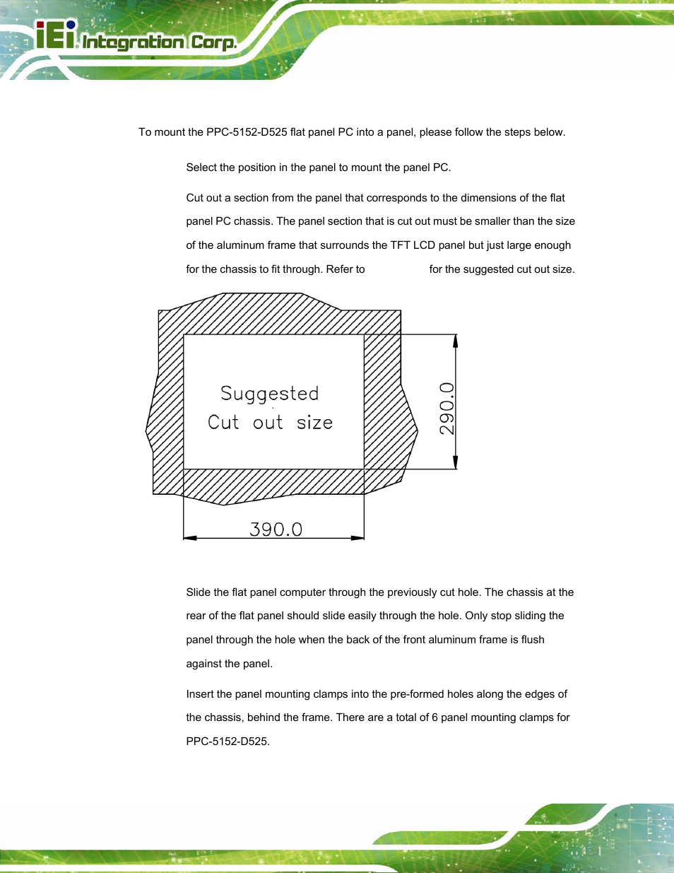 2 panel mounting | IEI Integration PPC-5152-D525 v2.10 User Manual | Page 48 / 185