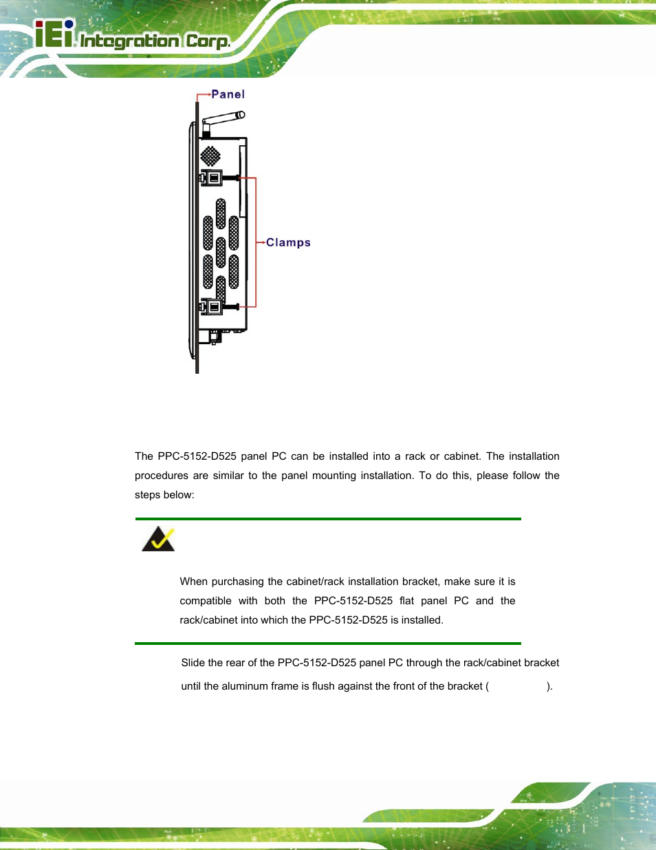 3 rack/cabinet mounting | IEI Integration PPC-5152-D525 v2.10 User Manual | Page 50 / 185