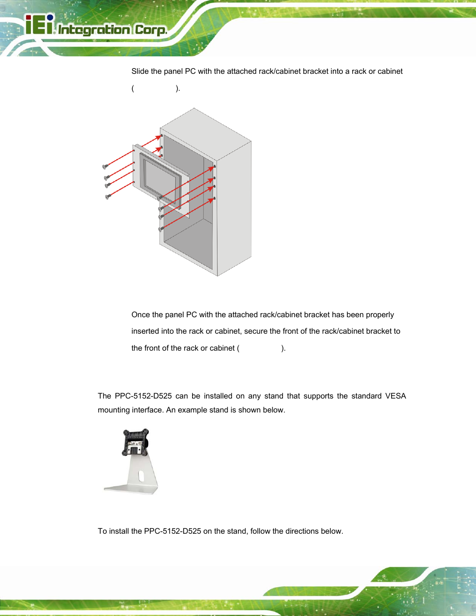 4 stand mounting | IEI Integration PPC-5152-D525 v2.10 User Manual | Page 52 / 185