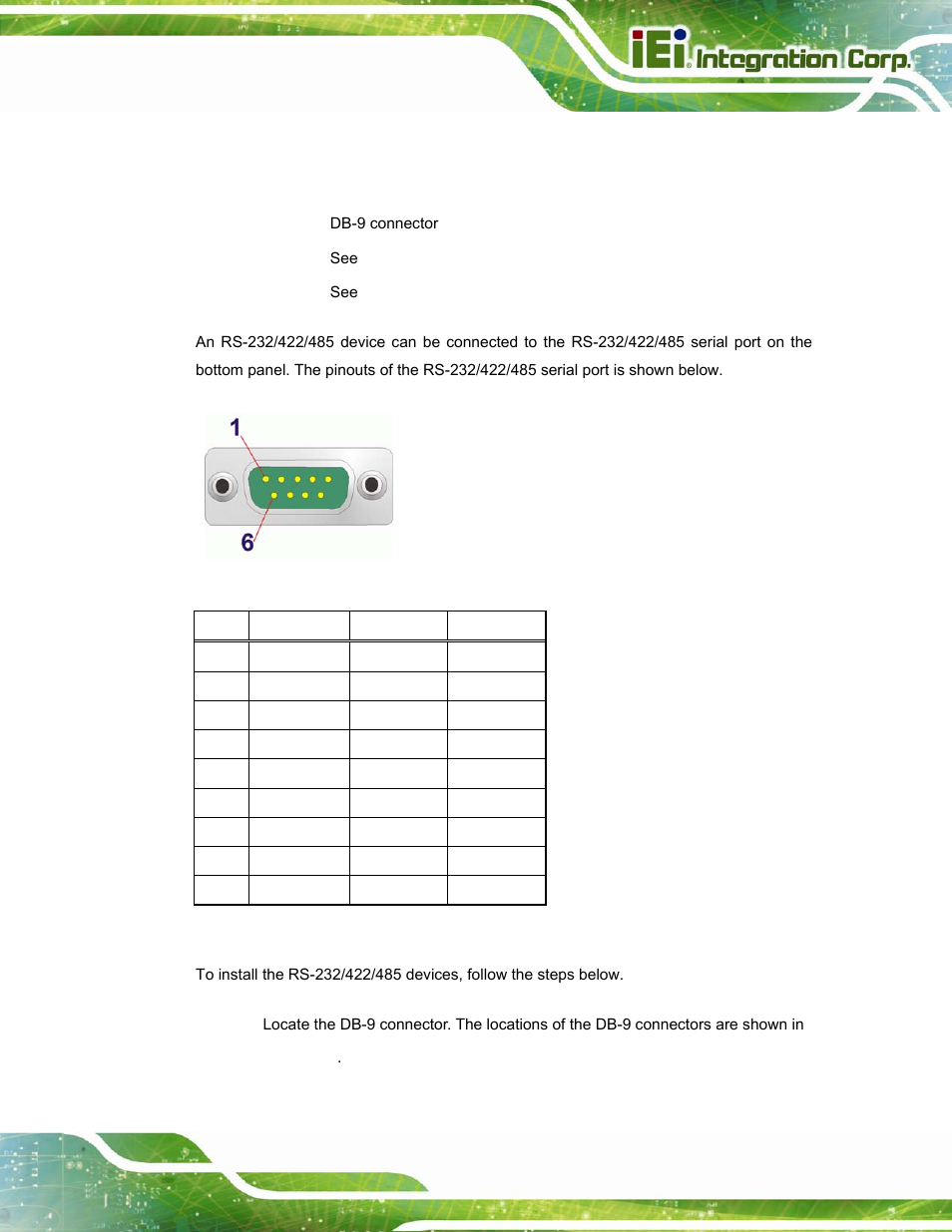 6 rs-232/422/485 serial port (com3) | IEI Integration PPC-5152-D525 v2.10 User Manual | Page 61 / 185