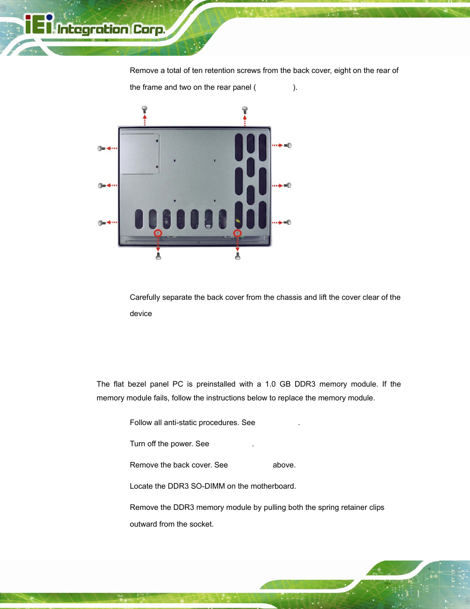5 replacing components, 1 memory module replacement | IEI Integration PPC-5152-D525 v2.10 User Manual | Page 74 / 185