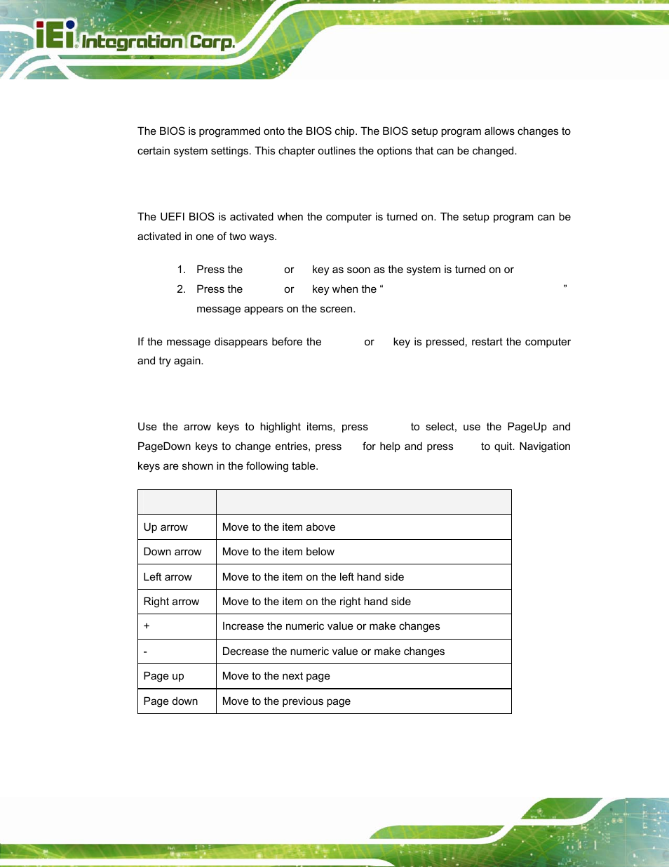 1 introduction, 1 starting setup, 2 using setup | IEI Integration PPC-5152-D525 v2.10 User Manual | Page 80 / 185