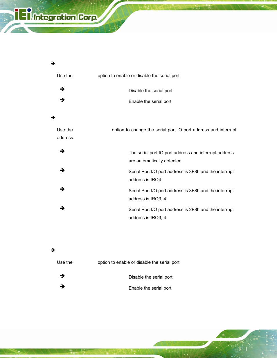 1 serial port 1 configuration, 2 serial port 2 configuration | IEI Integration PPC-5152-D525 v2.10 User Manual | Page 90 / 185