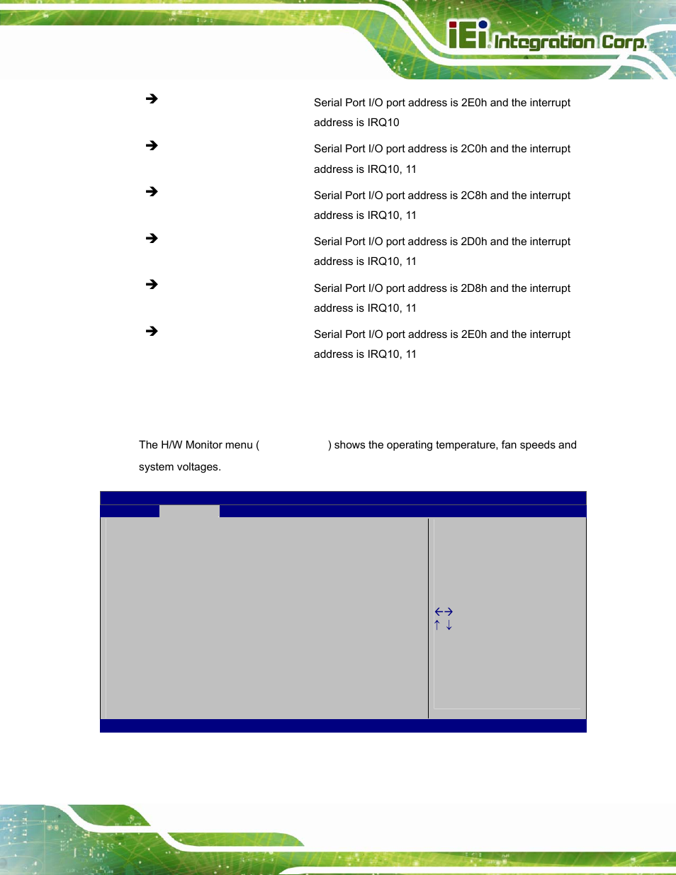 6 h/w monitor | IEI Integration PPC-5152-D525 v2.10 User Manual | Page 95 / 185