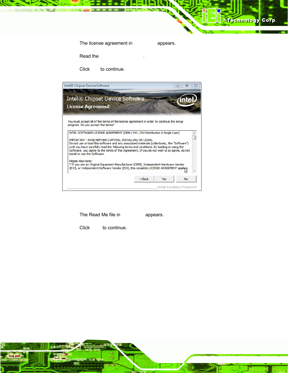 Figure 6-4: chipset driver license agreement | IEI Integration PPC-37xxA-N26 v1.00 User Manual | Page 109 / 203