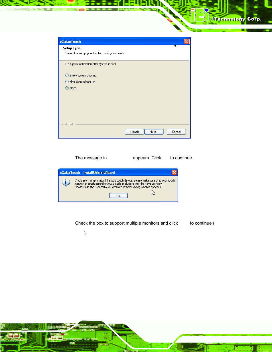 Figure 6-38: setup type – 4-point calibration, Figure 6-39: installshield wizard | IEI Integration PPC-37xxA-N26 v1.00 User Manual | Page 131 / 203