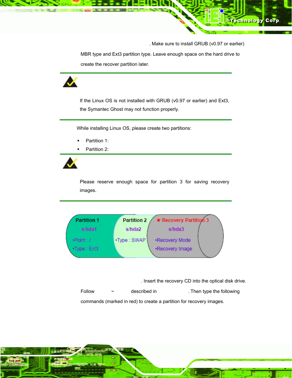 Figure b-29: partitions for linux | IEI Integration PPC-37xxA-N26 v1.00 User Manual | Page 173 / 203