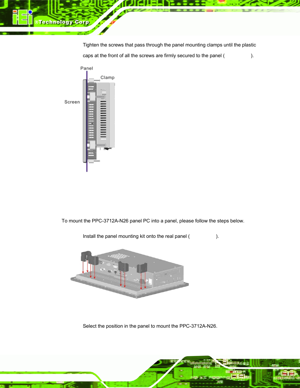 2 ppc-3712a-n26, Figure 3-29: panel mounting kit | IEI Integration PPC-37xxA-N26 v1.00 User Manual | Page 56 / 203