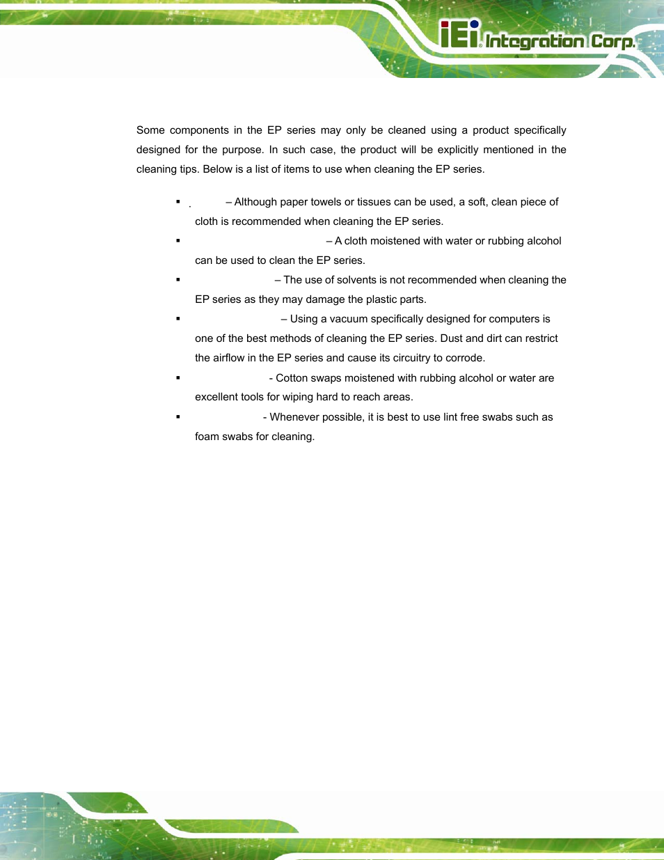 C.2.2 cleaning tools | IEI Integration PPC-37xxA-N26 v1.10 User Manual | Page 193 / 200
