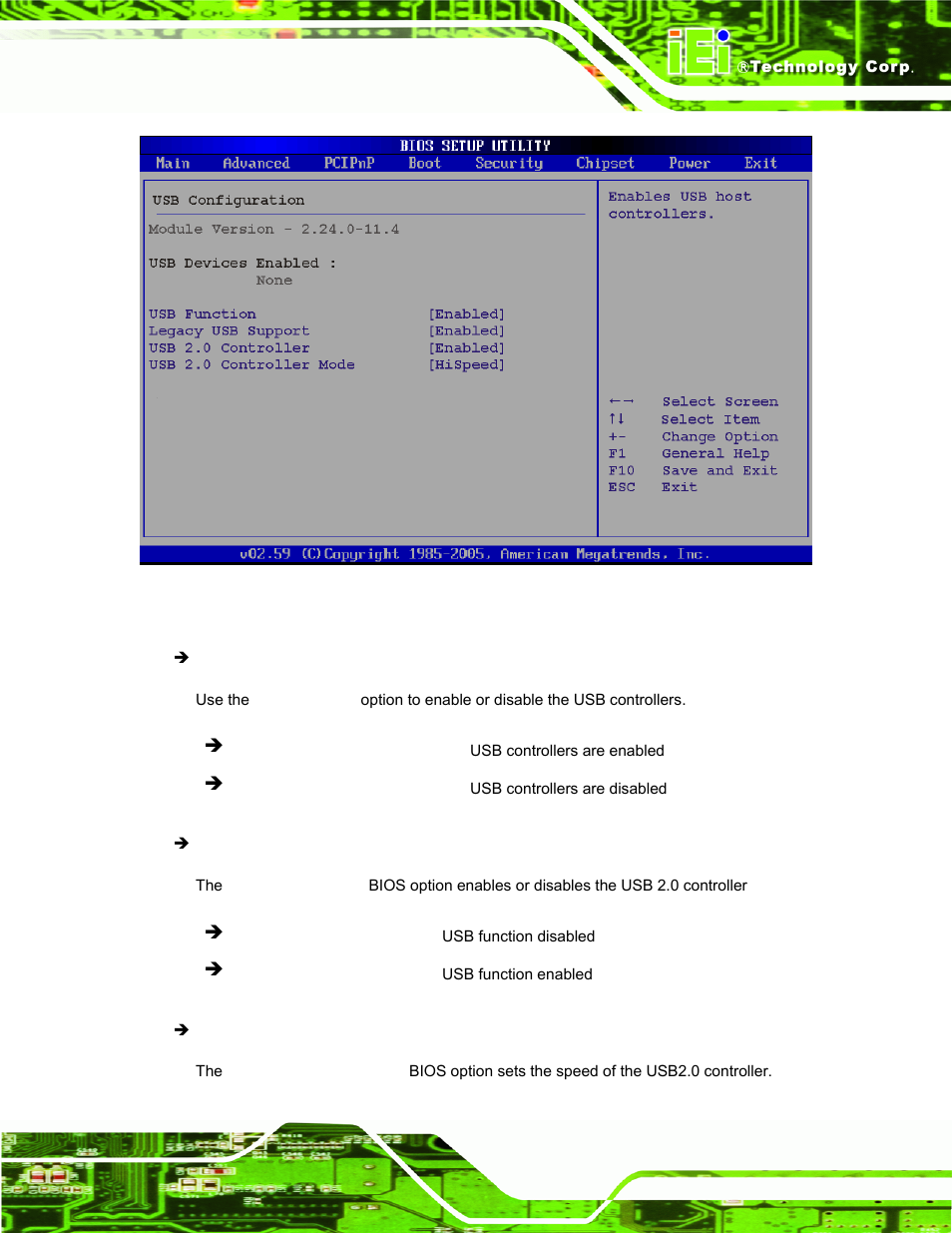 Menu 12: usb configuration | IEI Integration PPC-37xx-N270 v2.00 User Manual | Page 107 / 155