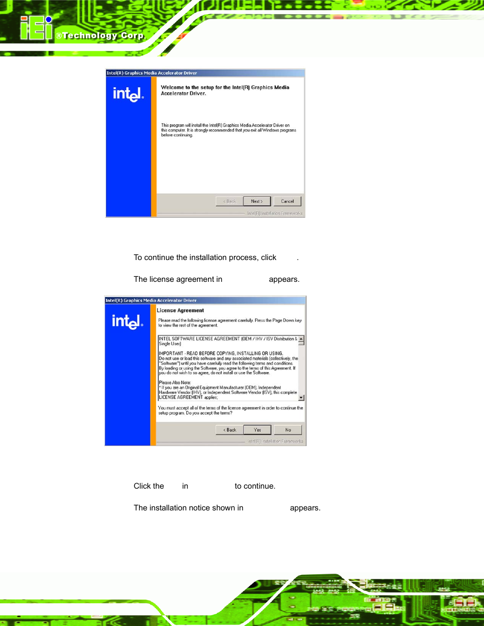 Figure 6-12: gma driver license agreement | IEI Integration PPC-37xx-N270 v2.00 User Manual | Page 130 / 155