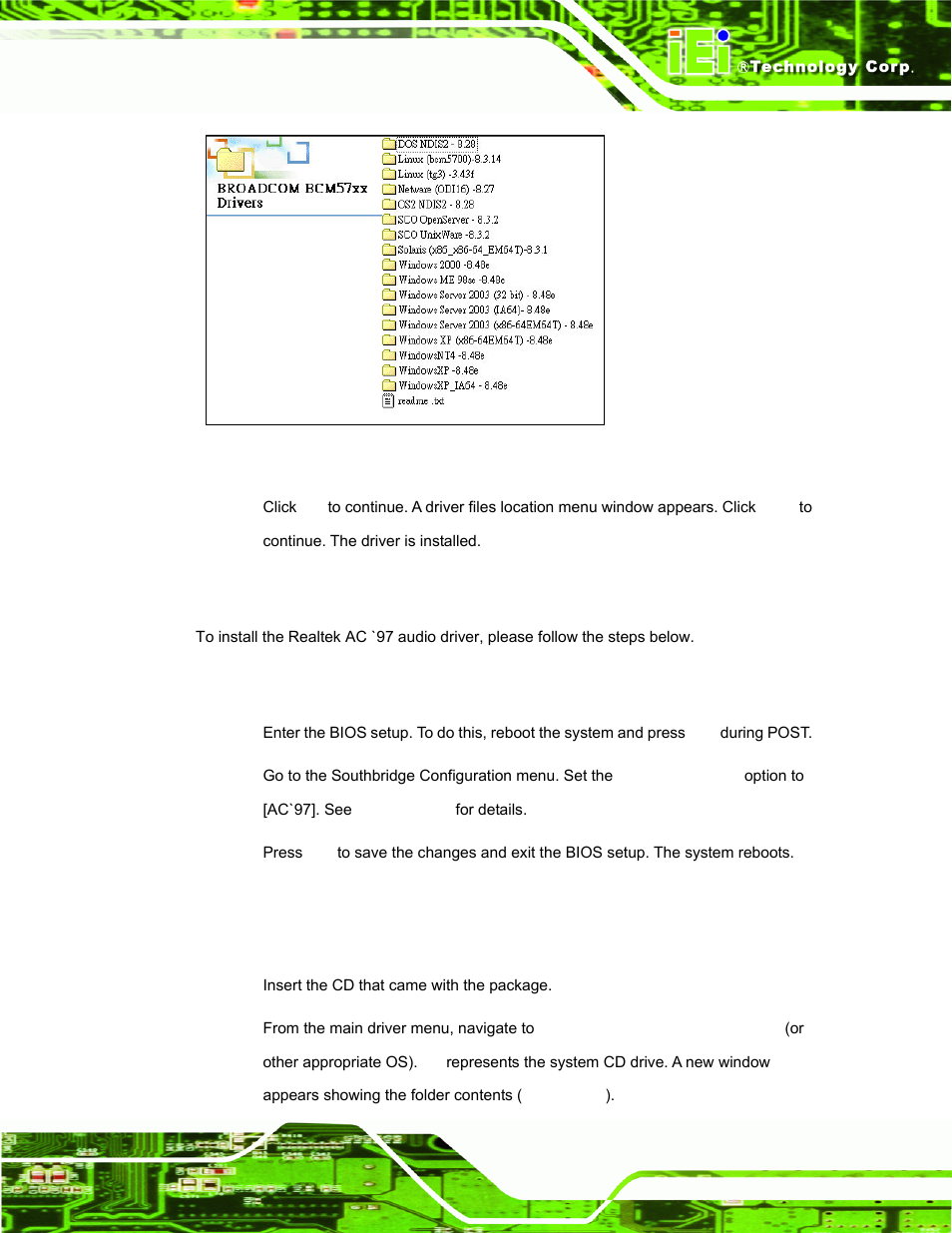 6 realtek ac`97 audio driver (alc665) installation, 1 bios setup, 2 driver installation | Ealtek, Ac`97 a, Udio, River, Alc665), Nstallation, Figure 6-21: location browsing window | IEI Integration PPC-37xx-N270 v2.00 User Manual | Page 135 / 155