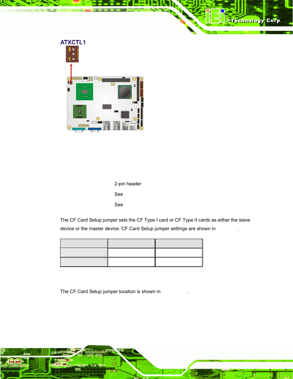 4 cf card setup, Figure 4-16: at power select jumper location, Table 4-4: cf card setup jumper settings | See figure 4-16, Figure 4-16 | IEI Integration PPC-37xx-N270 v2.00 User Manual | Page 57 / 155