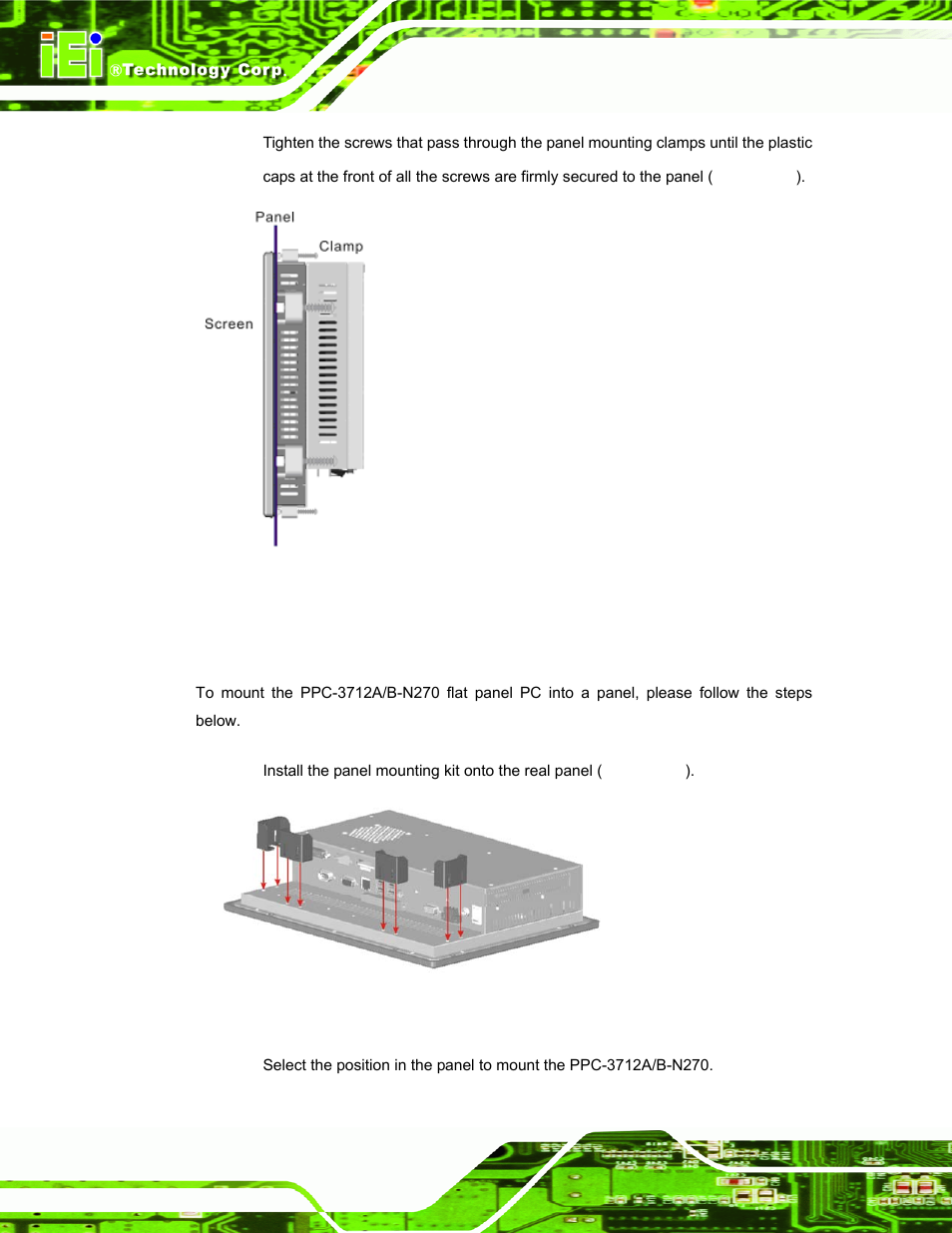 2 ppc-3712a/b-n270, Figure 4-26: ppc-3712 panel mounting kit | IEI Integration PPC-37xx-N270 v2.00 User Manual | Page 66 / 155