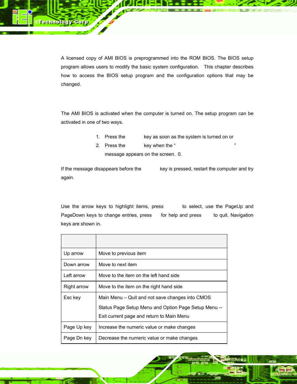 1 introduction, 1 starting setup, 2 using setup | Ntroduction | IEI Integration PPC-37xx-N270 v2.00 User Manual | Page 78 / 155