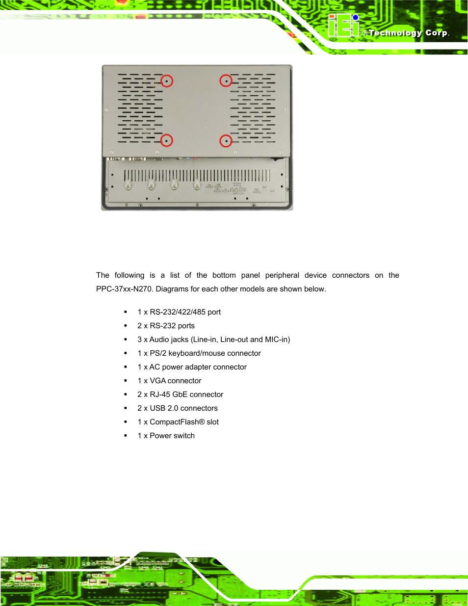 3 bottom panel | IEI Integration PPC-37xx-N270 v2.11 User Manual | Page 17 / 155