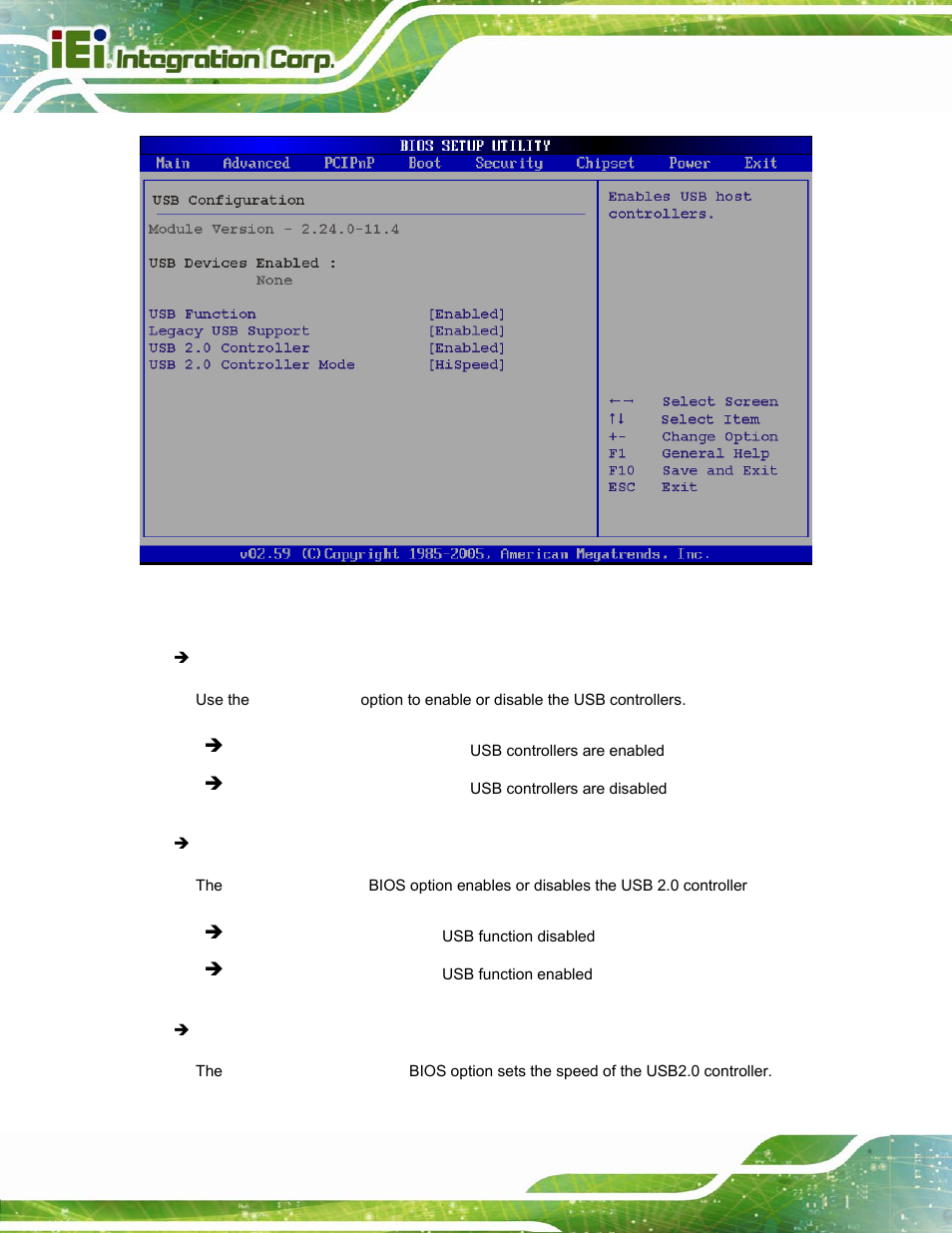 Menu 12: usb configuration | IEI Integration PPC-37xx-N270 v2.20 User Manual | Page 106 / 162