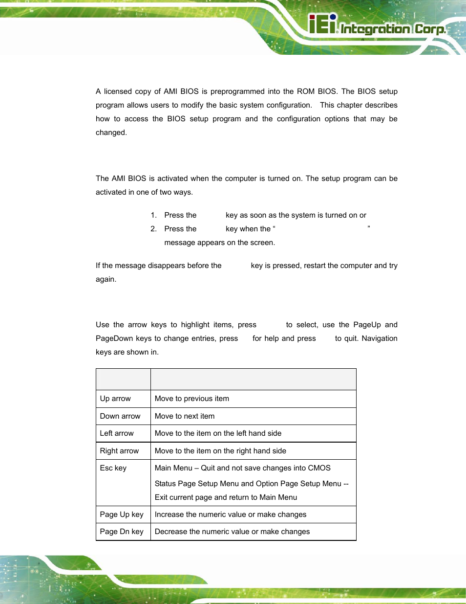1 introduction, 1 starting setup, 2 using setup | Ntroduction | IEI Integration PPC-37xx-N270 v2.20 User Manual | Page 77 / 162