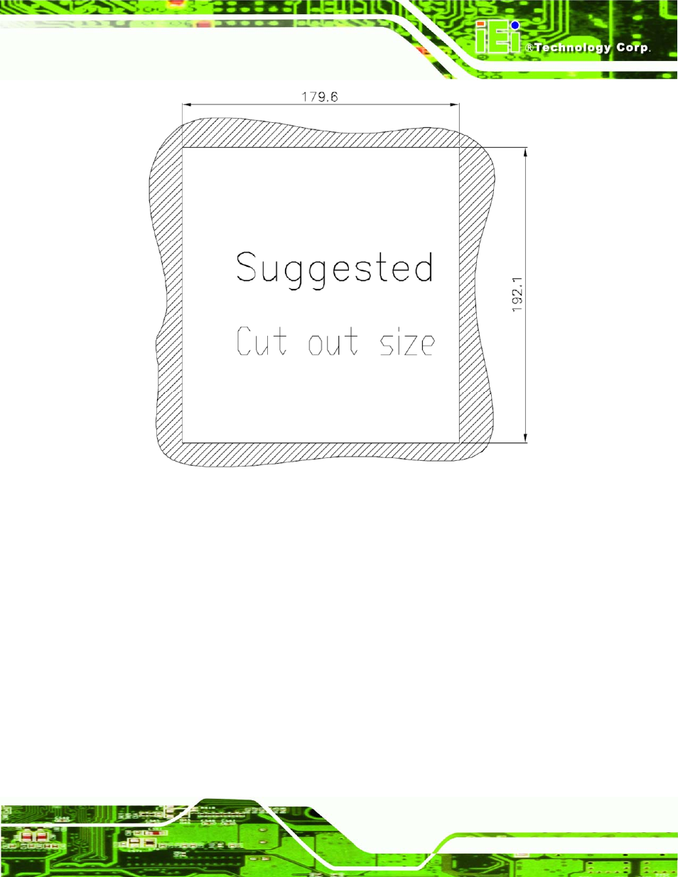 Figure 1-10: cutout dimensions | IEI Integration ACT-457A User Manual | Page 19 / 67
