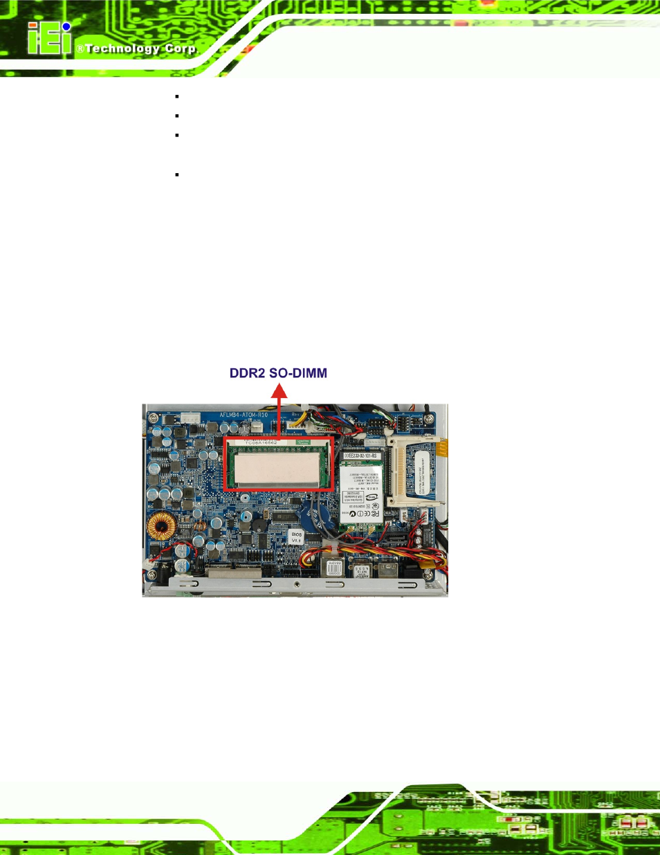 1 memory support, 1 additional memory, Otherboard | Omponents, Figure 2-5: preinstalled ddr2 so-dimm, 3 motherboard components | IEI Integration AFL-4 series-N270 v1.05 User Manual | Page 30 / 165