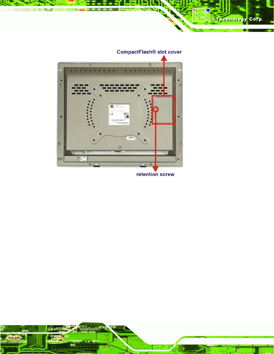 Figure 4-2: cf card slot location | IEI Integration AFL-4 series-N270 v1.05 User Manual | Page 47 / 165