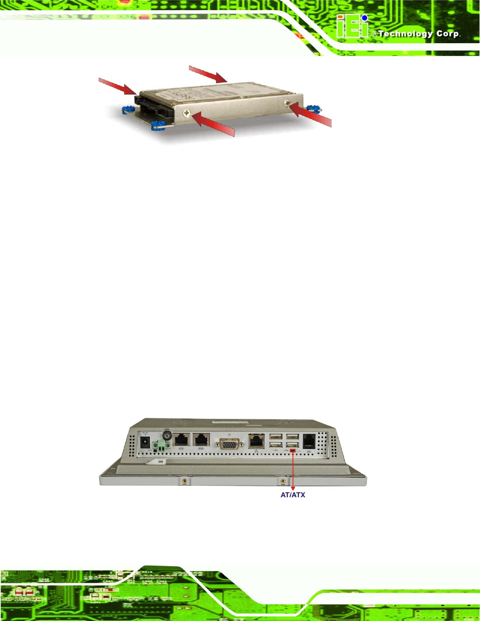 At/atx, Election, Figure 4-5: at/atx switch location | 8 at/atx mode selection | IEI Integration AFL-4 series-N270 v1.05 User Manual | Page 49 / 165