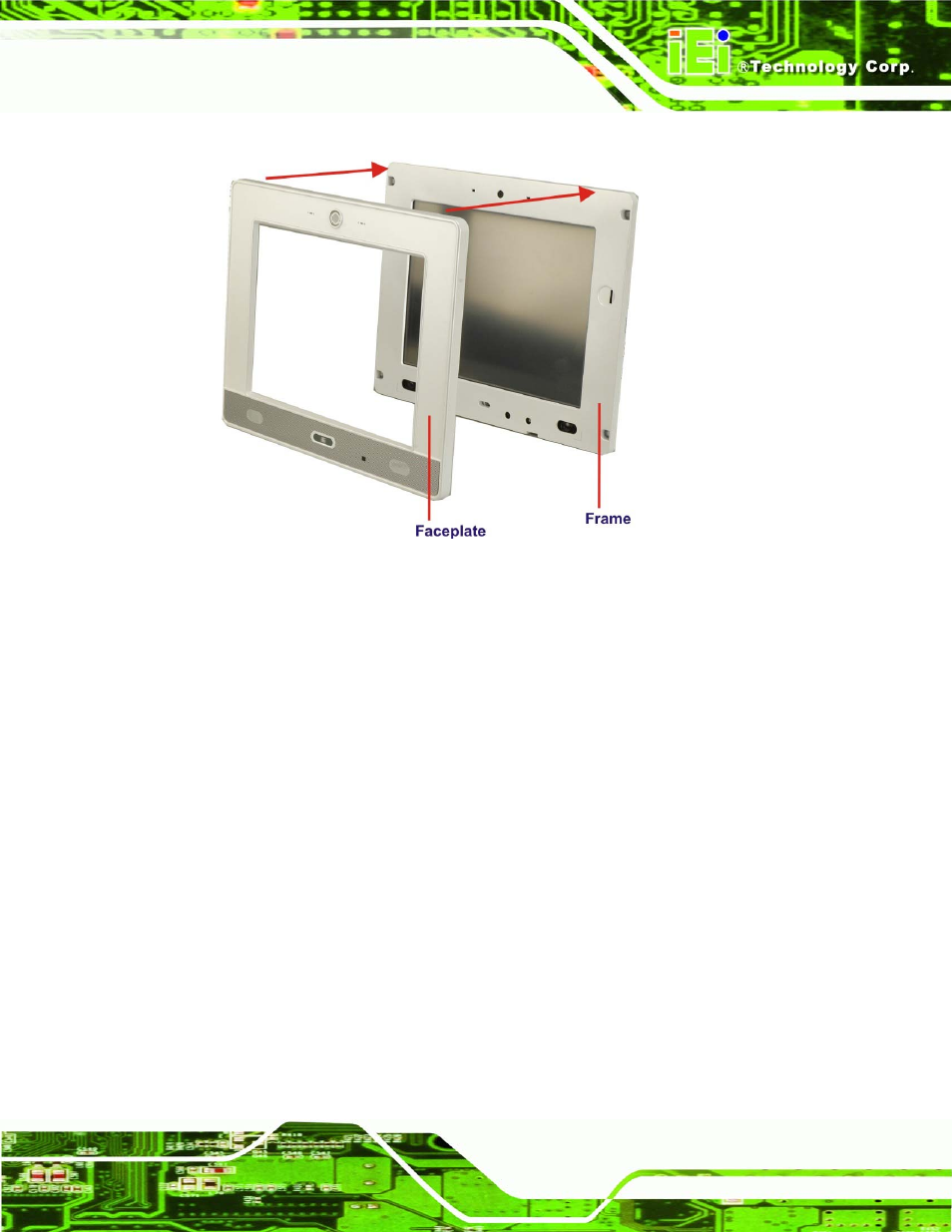 Figure 4-27: faceplate installation | IEI Integration AFL-4 series-N270 v1.05 User Manual | Page 71 / 165