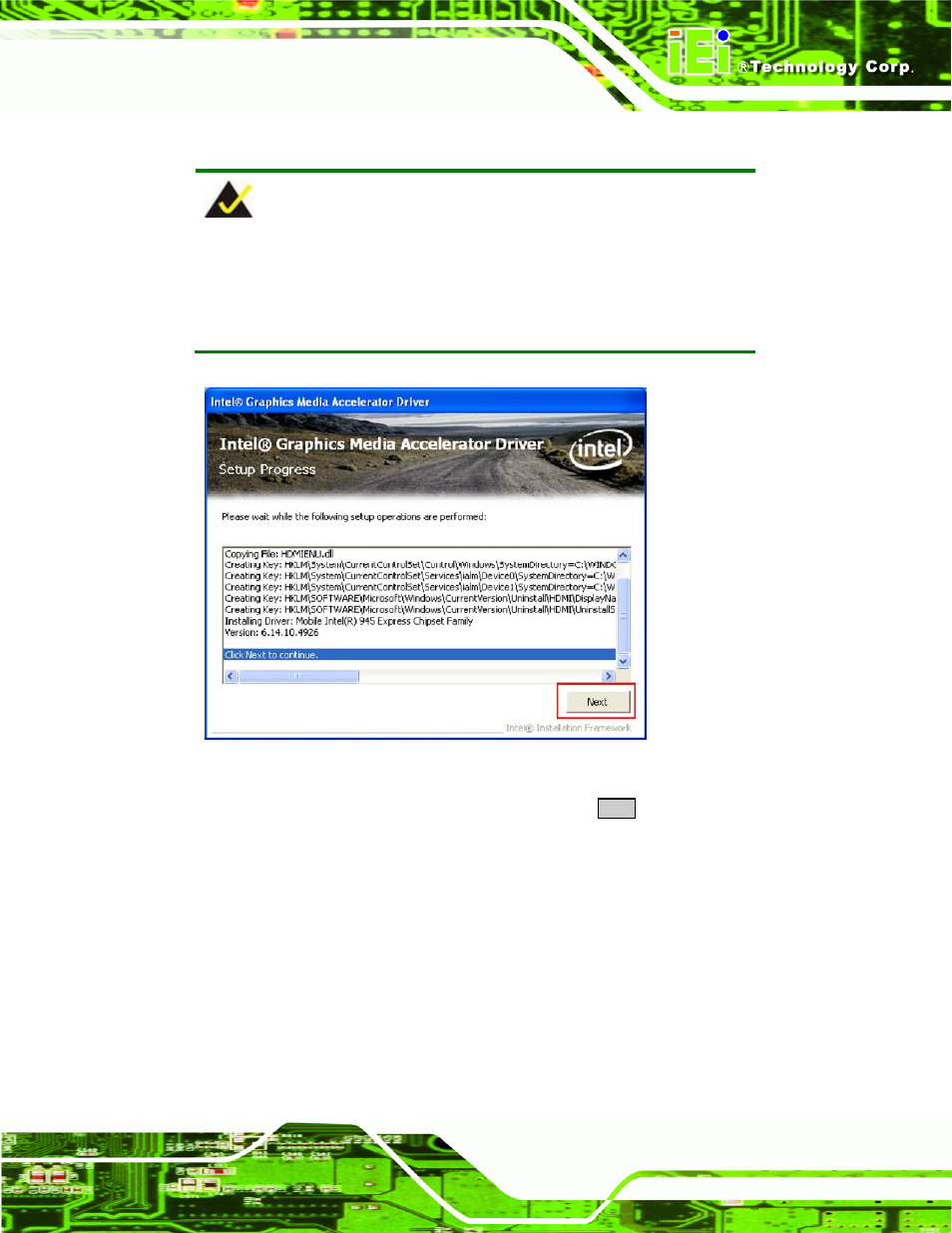 Figure 7-15: vga driver setup operations | IEI Integration AFL-4 series-N270 v2.10 User Manual | Page 125 / 166