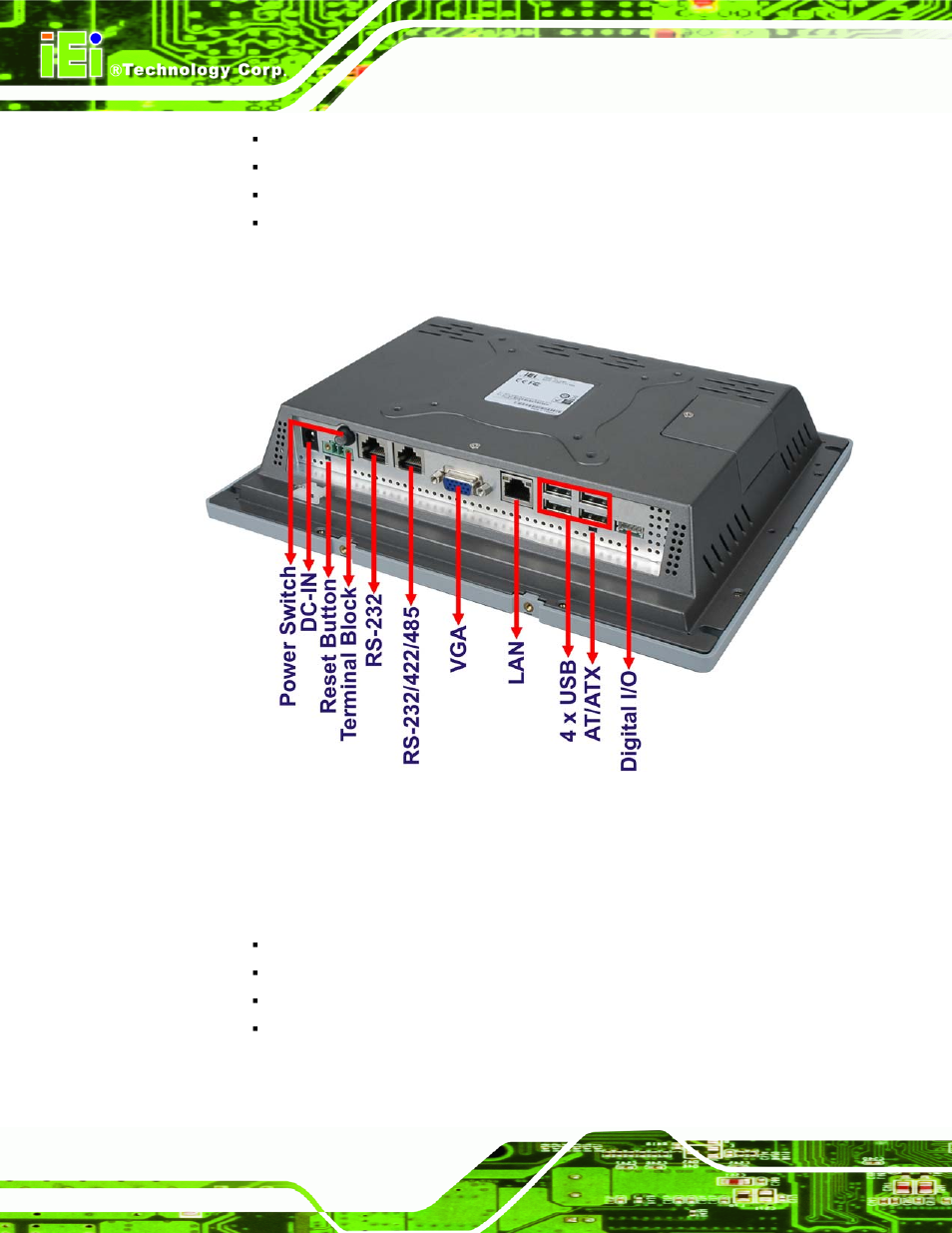 3 internal overview, Nternal, Verview | Figure 1-4: afl-4 series interface connector panel | IEI Integration AFL-4 series-N270 v2.10 User Manual | Page 20 / 166