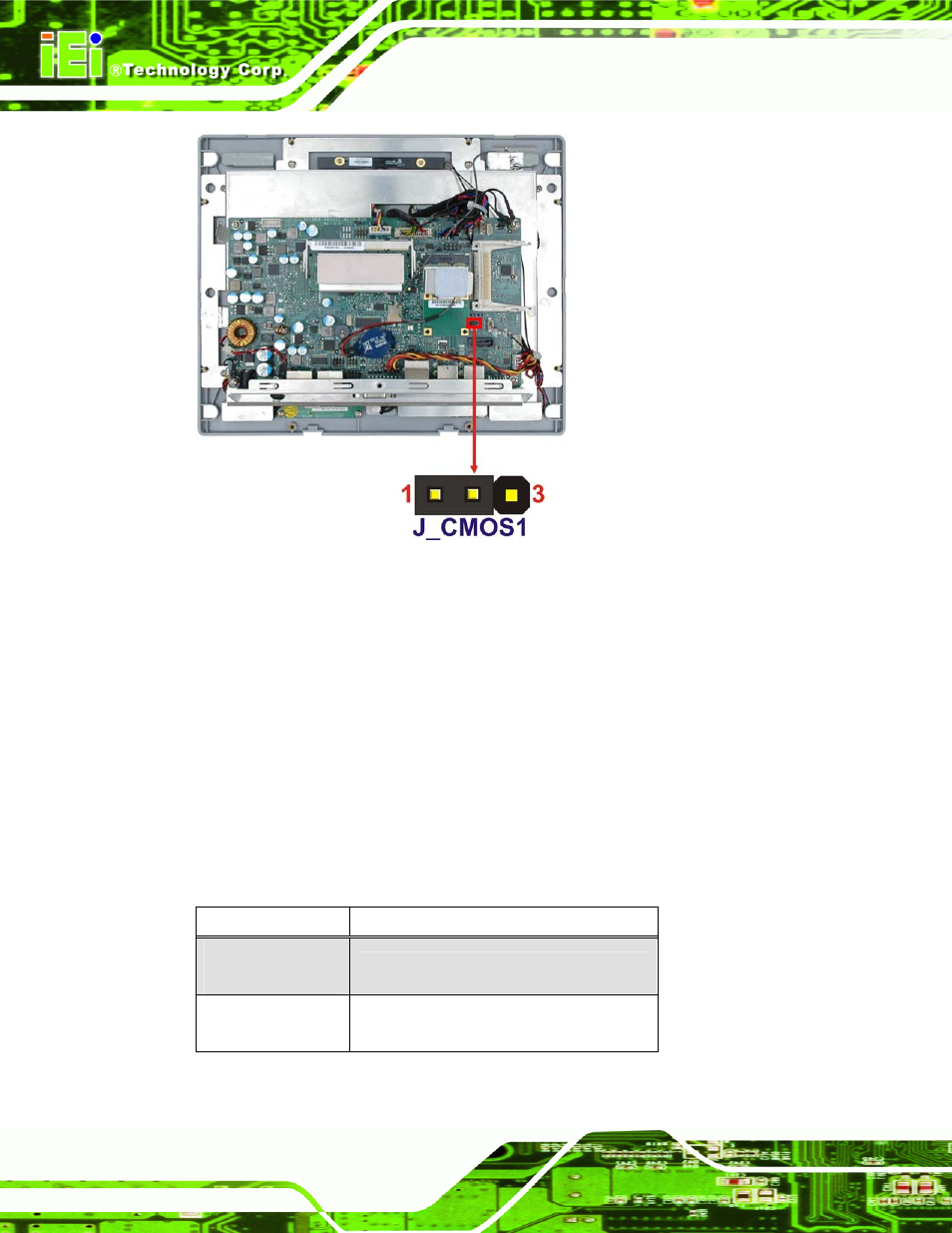 4 com3 rx function select jumper, Figure 4-6: clear cmos jumper, Table 4-4: com3 rx function select jumper settings | See figure 4-6, Own in figure 4-6 | IEI Integration AFL-4 series-N270 v2.10 User Manual | Page 52 / 166