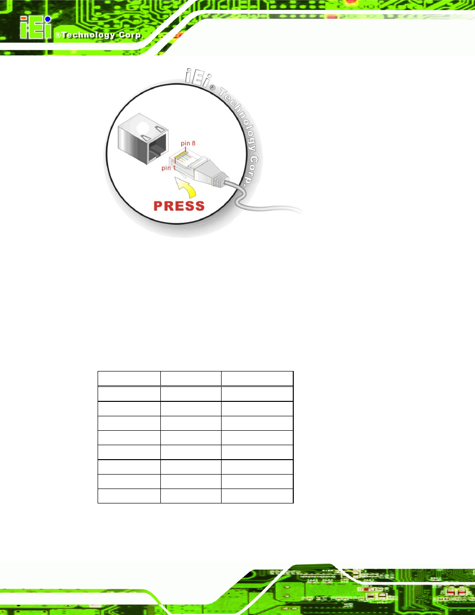 1 rj-45 serial port pinouts, Figure 4-28: serial device connector, Table 4-12: rs-232/422/485 pinouts | IEI Integration AFL-4 series-N270 v2.10 User Manual | Page 70 / 166