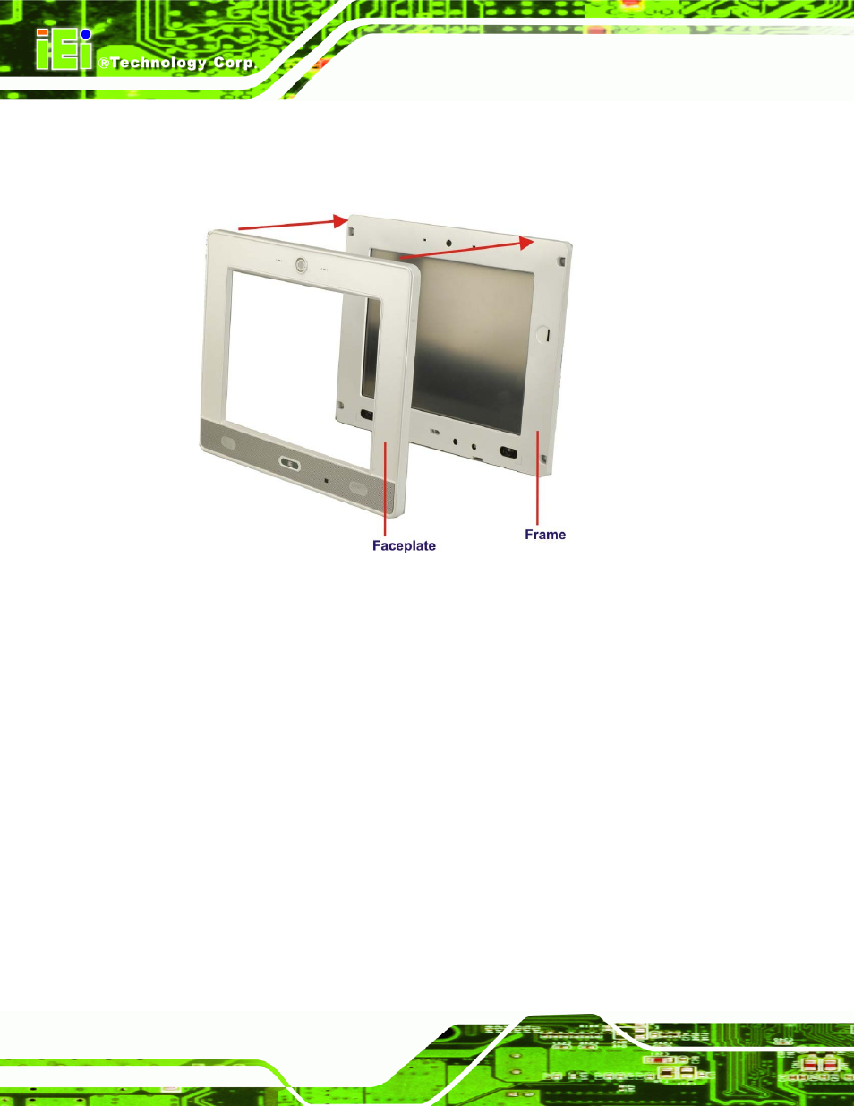 Figure 4-30: faceplate installation | IEI Integration AFL-4 series-N270 v2.10 User Manual | Page 72 / 166