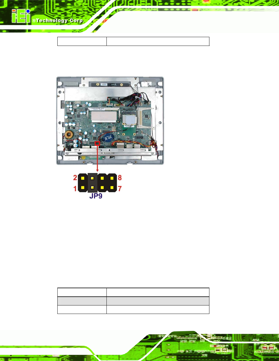 6 lcd backlight select jumper, See table 4-5, See figure 4-8 | Table 4-5 | IEI Integration AFL-4 series-N270 v2.20 User Manual | Page 54 / 168