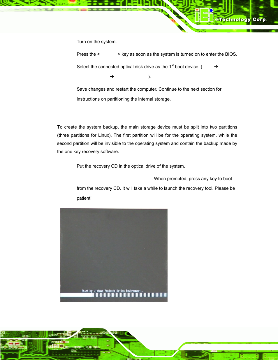 C.2.2 create partitions, Figure c-2: launching the recovery tool | IEI Integration AFL-W19A_W19B_17D_W15A-GM45 v1.06 User Manual | Page 105 / 138