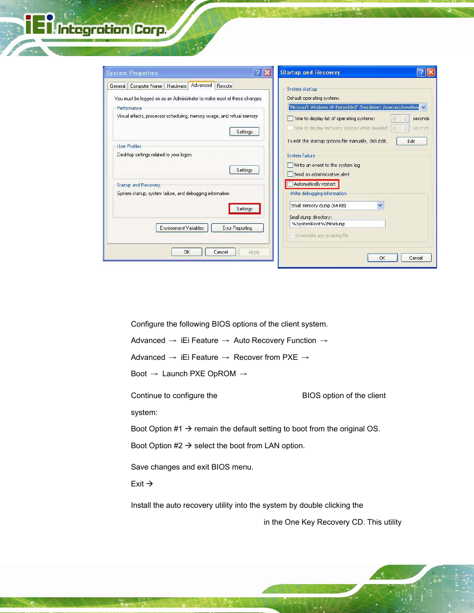 Figure c-42: disable automatically restart | IEI Integration AFL-W15A_17D-GM45 v3.00 User Manual | Page 133 / 148