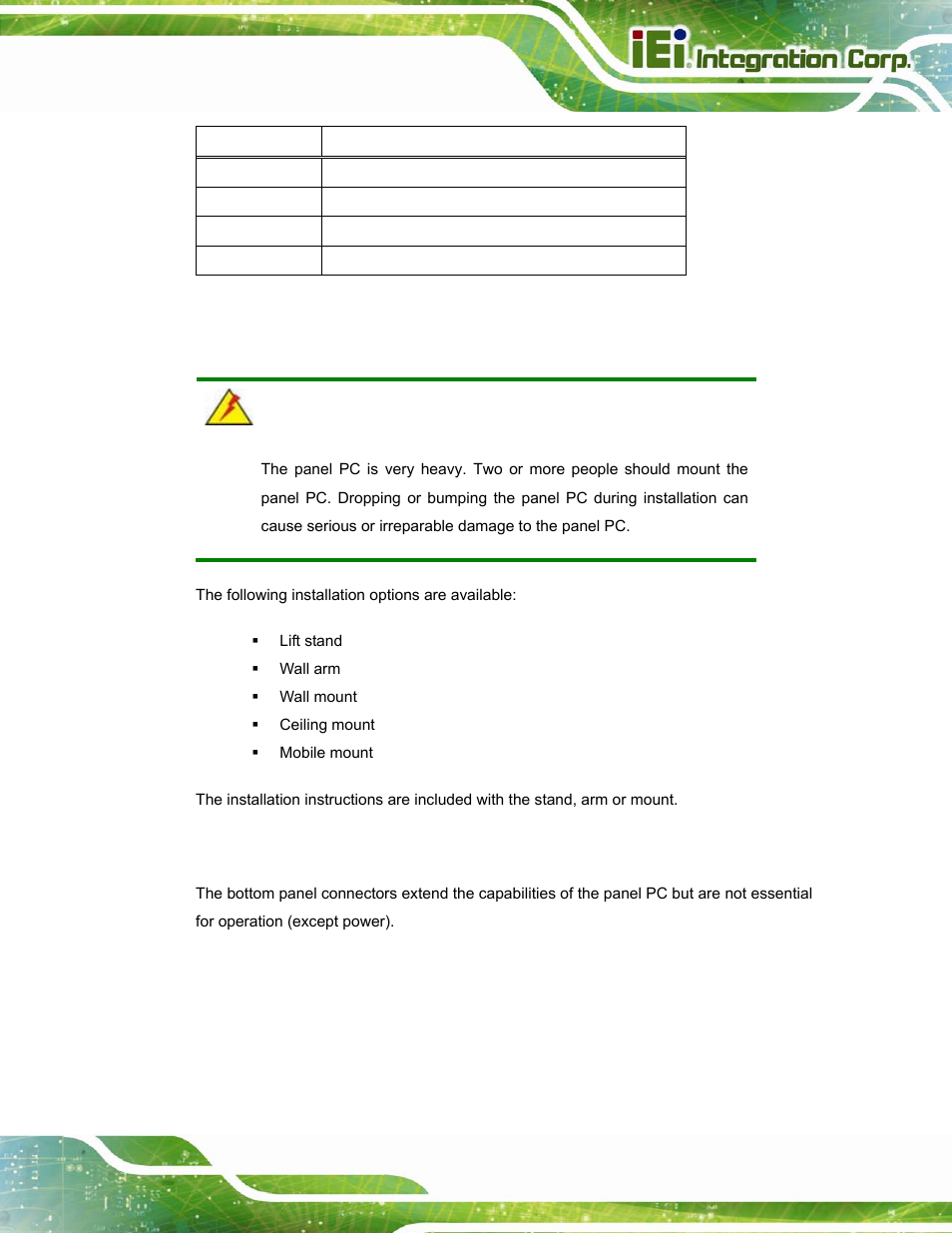 6 mounting the system, 7 bottom panel connectors, Ounting the | Ystem, Ottom, Anel, Onnectors, Table 2-8: com3 422/485 setup | IEI Integration AFL-W15A_17D-GM45 v3.00 User Manual | Page 30 / 148