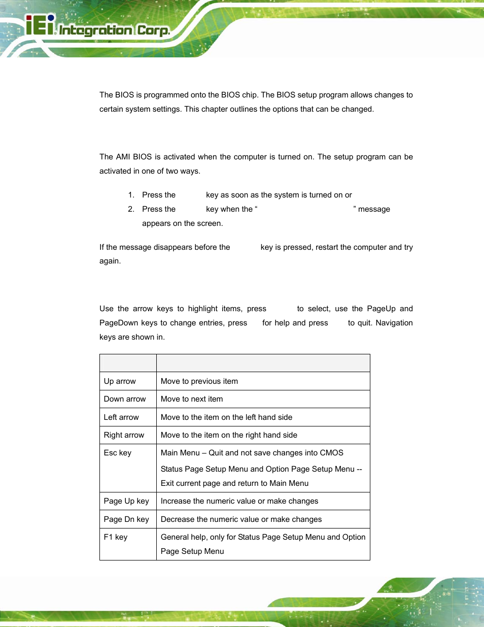 1 introduction, 1 starting setup, 2 using setup | Ntroduction | IEI Integration AFL-W15A_17D-GM45 v3.00 User Manual | Page 37 / 148