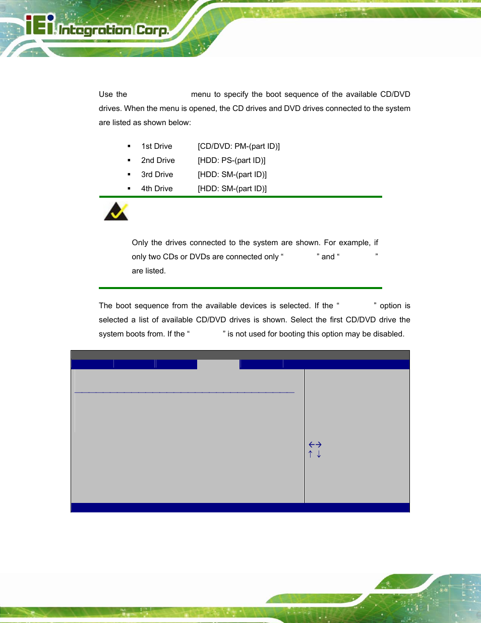 5 cd/dvd drives, Bios menu 21: cd/dvd drives | IEI Integration AFL-W15A_17D-GM45 v3.00 User Manual | Page 75 / 148