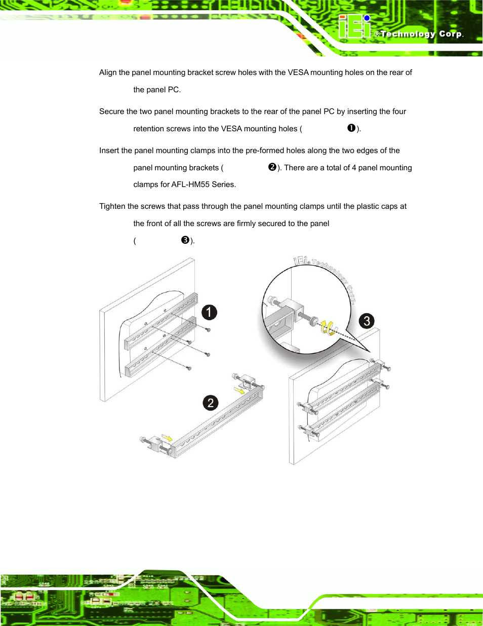 Figure 3-22: panel mounting | IEI Integration AFL-19i-HM55 v1.01 User Manual | Page 55 / 139