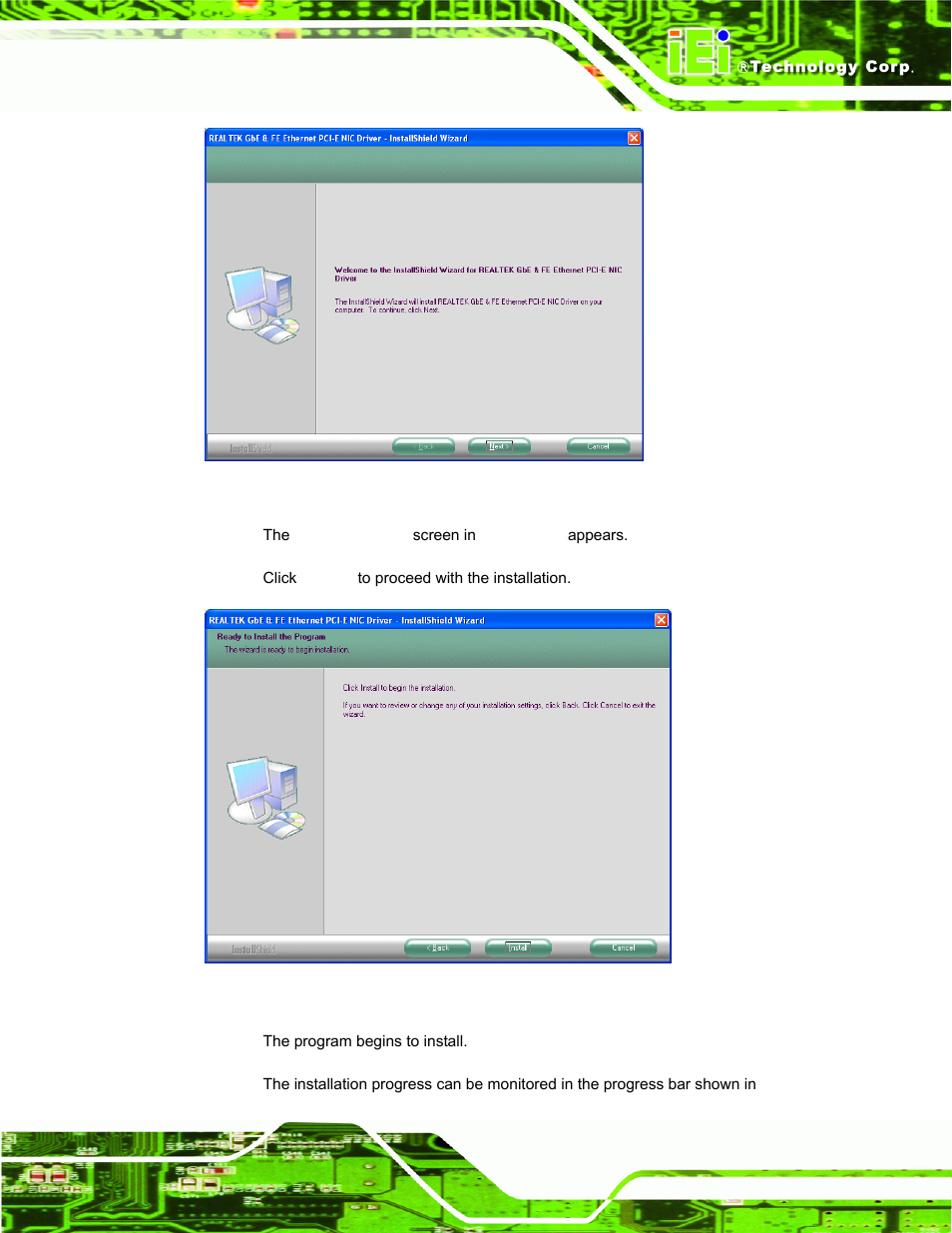 Figure 6-15: lan driver welcome screen, Figure 6-16: lan driver welcome screen, Figure 6-15 | IEI Integration AFL-15i-HM55 v1.20 User Manual | Page 106 / 143