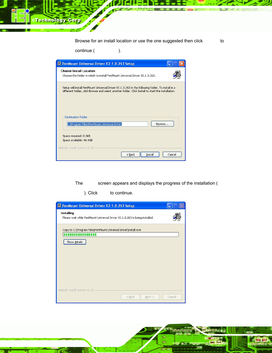 Figure 6-27: choose install location | IEI Integration AFL-15i-HM55 v1.20 User Manual | Page 113 / 143