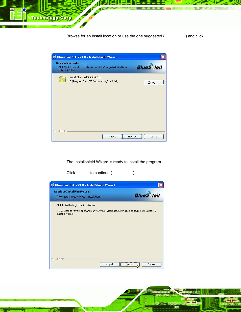 Figure 6-36: bluetooth driver destination folder | IEI Integration AFL-15i-HM55 v1.20 User Manual | Page 119 / 143
