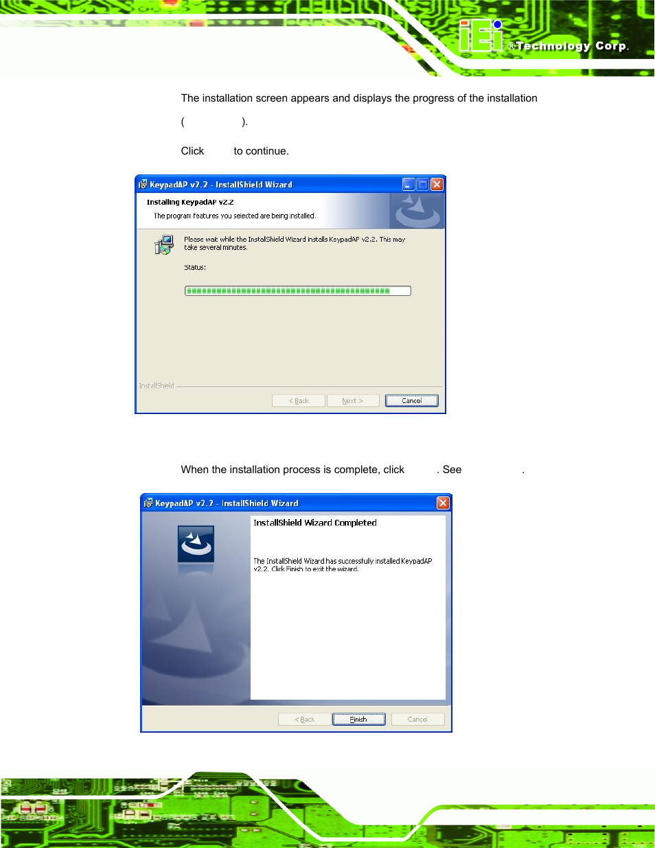 Figure 6-45: installing keypadap v2.2 | IEI Integration AFL-15i-HM55 v1.20 User Manual | Page 124 / 143